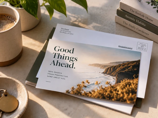 Direct mail postcards, brochures, and printed marketing materials