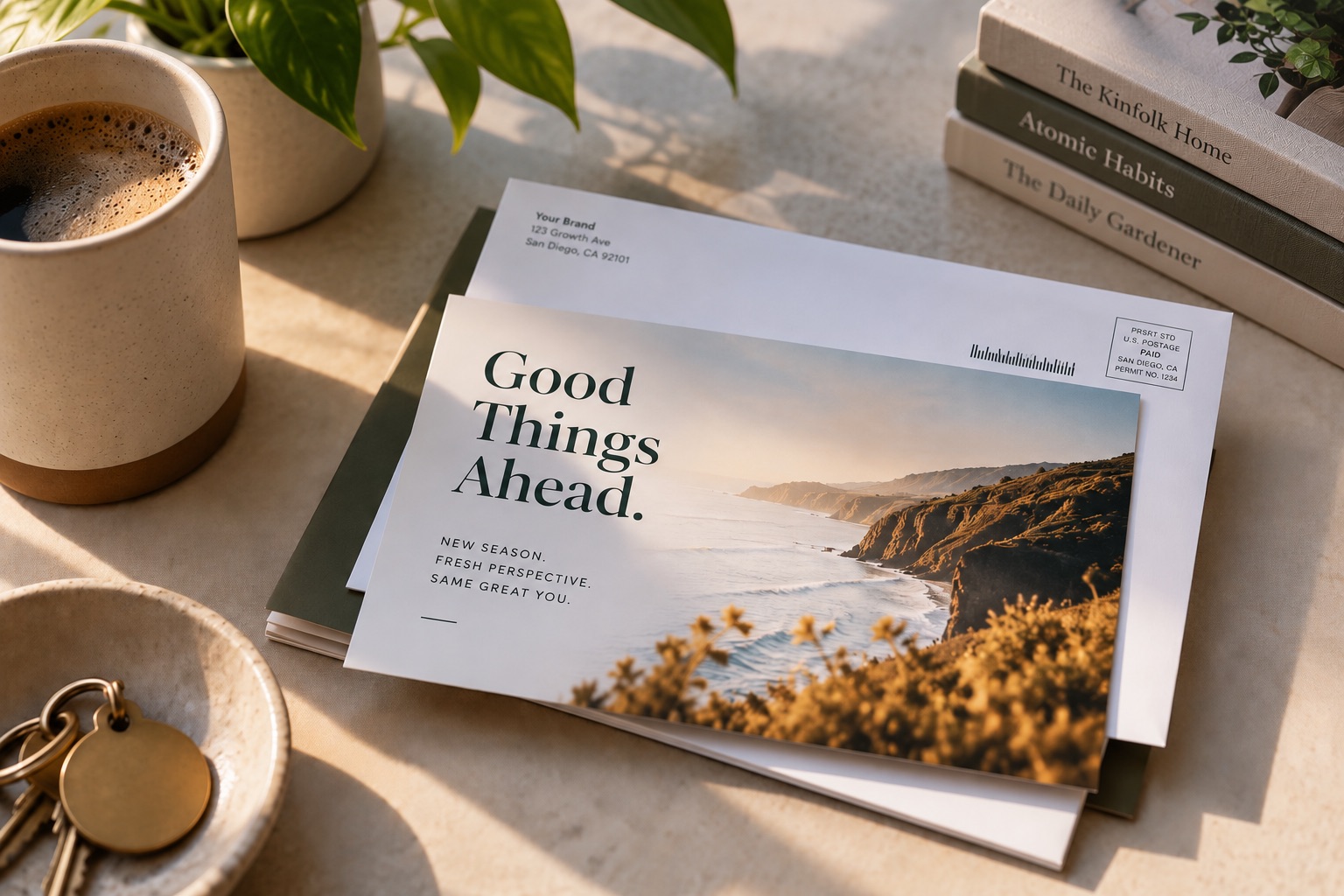 Direct mail postcards, brochures, and printed marketing materials