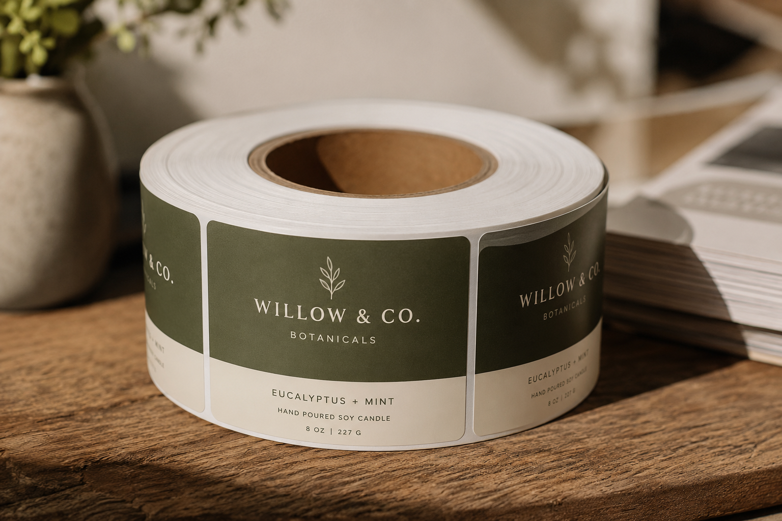 Custom printed roll labels
