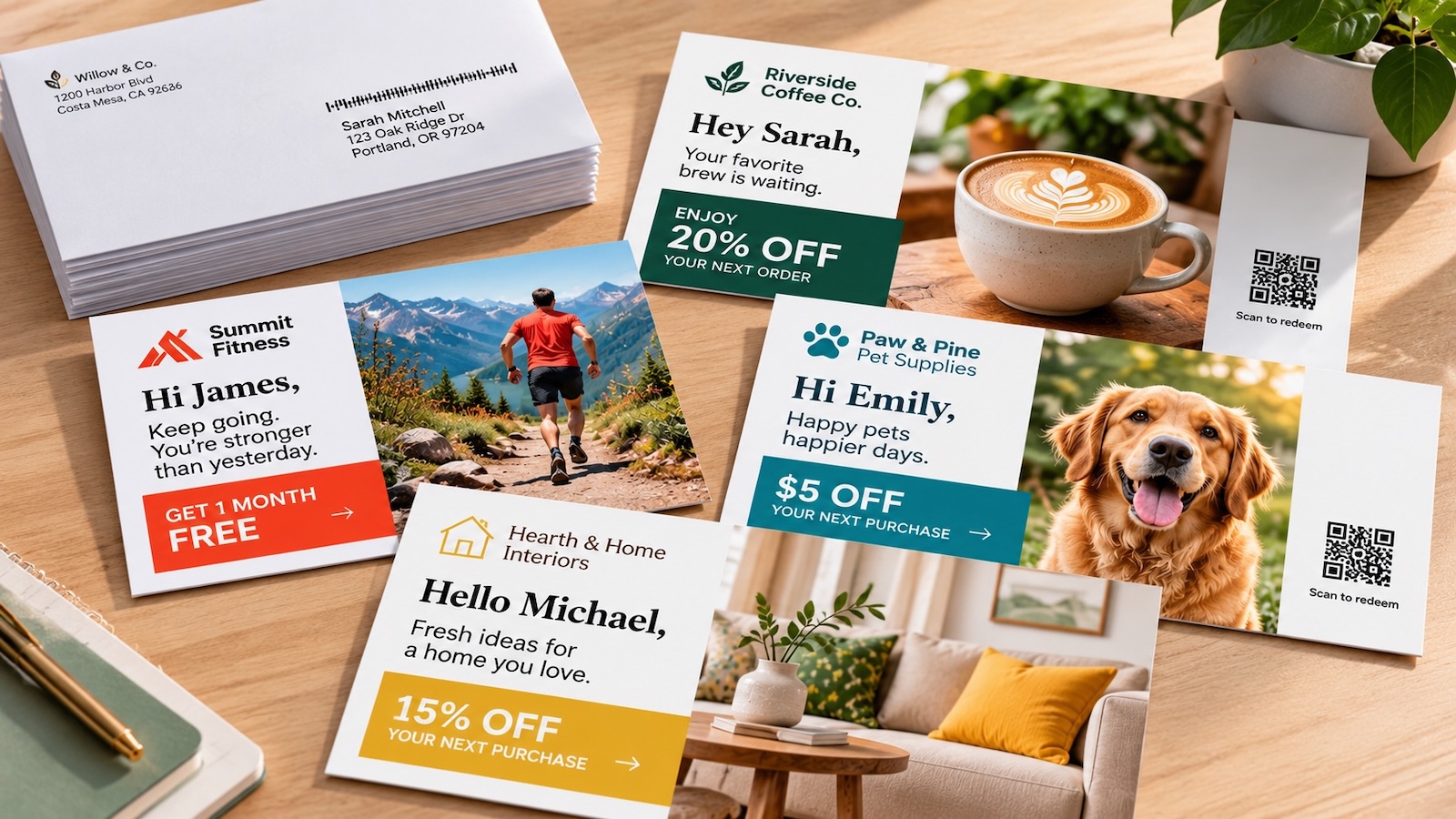 Personalized direct mail pieces created using variable data printing