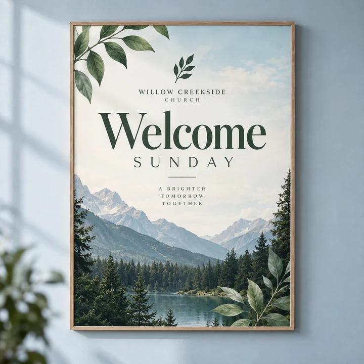 Example posters design for a fictional church